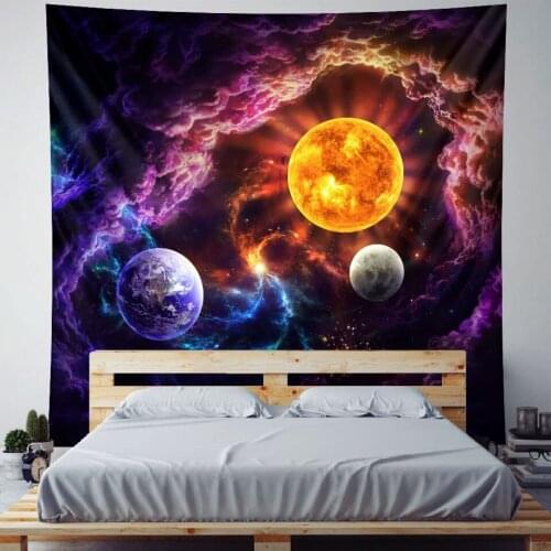 Space Planet psychedelic scene home art decorative tapestry witchcraft tapestry Hippie Bohemia decorative Mandala sheet