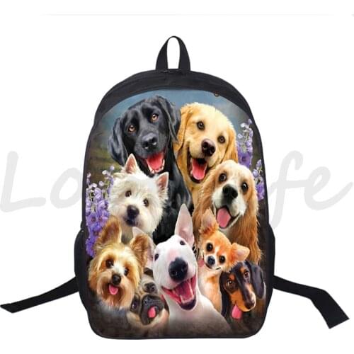 Dog Bulldog Backpack Boston Terrier Bookbags Boys Girls Rucksack Husky Dog Schoolbag German Shepherd Laptop Knapsacks animal bag