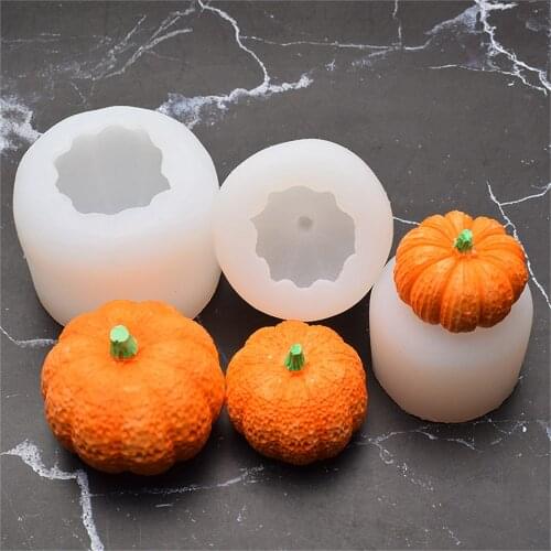 3d Pumpkin Candle Mold Handmade Diy Halloween Silicone Mould Mousse Chocolate Cake Gumpaste Soap Mould Halloween Decoration