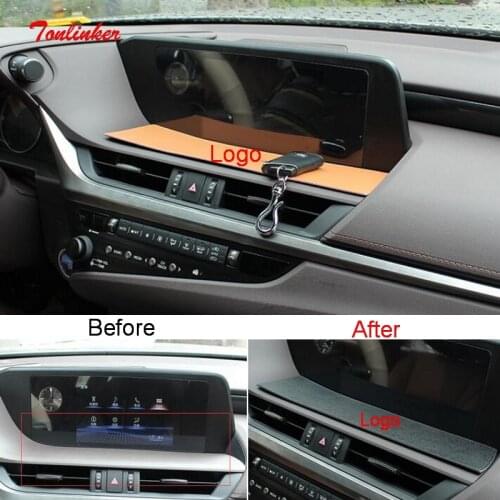 Tonlinker Interior Car NAV Anti-Dirty Pad Covers For LEXUS ES200 260 300H 2018-21 Car Styling 1 PCS PU Leather/Silicone Stickers