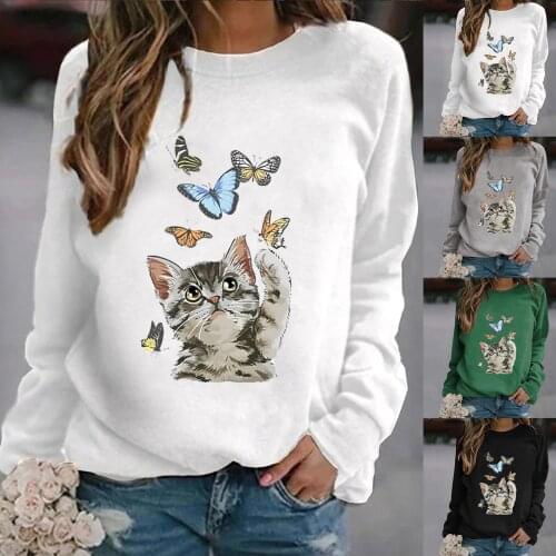 Halloween decoration 2021 autumn wish cartoon digital womens top printed long sleeve sweater Christmas ornaments
