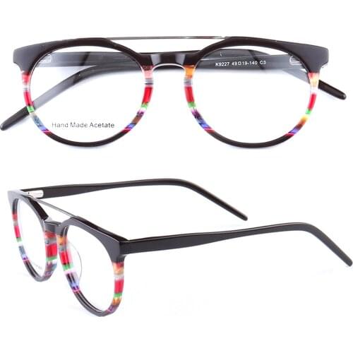 Women Vintage Round Eyeglass Frames Men Multicolor Fashion Glasses frames Double bridge Spectacles Rx eyewear eyeglasses frames