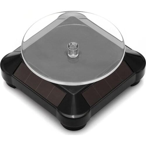 Solar Showcase 360 Turntable Rotating Jewelry Watch Ring Phone Stand Display Organizer Holder Black White