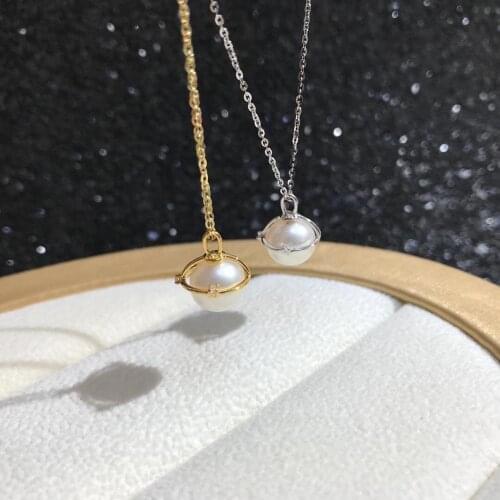 DIY Planet Jewellery 925 Sterling Silver Pendant Base Settings Mountings Findings Parts for Pearl Crystal Jade Agate 5pcs/lot