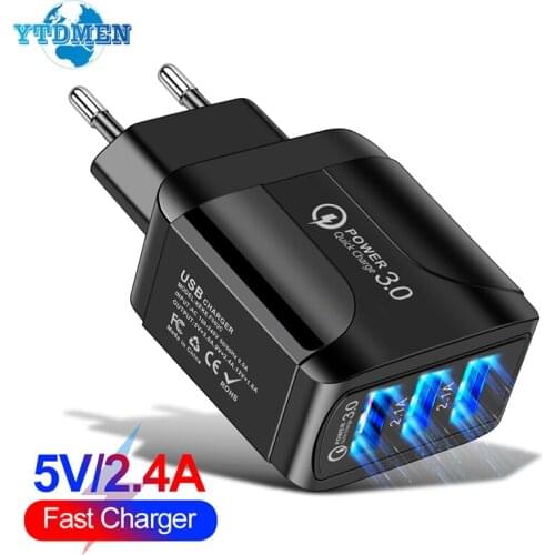 Usb charger 18w quick charge 3 mobile phone chargers EU UK plug For iphone 11 pro max xiaomi oneplus 7 realme 8 pro Fast Adapter