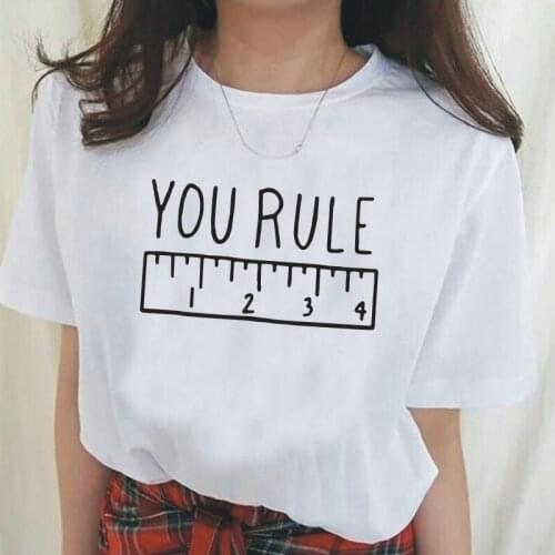 Women T Shirt Hipster You Rule Letter Print Short Sleeve Casual Shirt Women Tops Summer Fashion Tshirt Women Tops Camiseta Mujer
