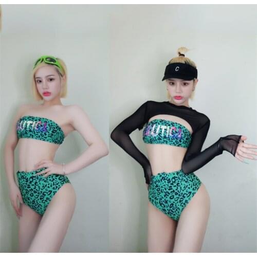 New Pole Dance Performance Stage Clothes Nightclub Female Singer Gogo Dancer Jazz/Hip Hop Dancewear Featival Rave Outfit DQL3942