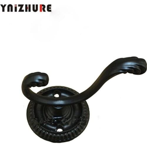 1PCS Black Antique Zinc Alloy Home Hat Coat Clothes Towel Wall Door Hangers Hooks Bathroom Accessories Coat Hooks,76*63mm