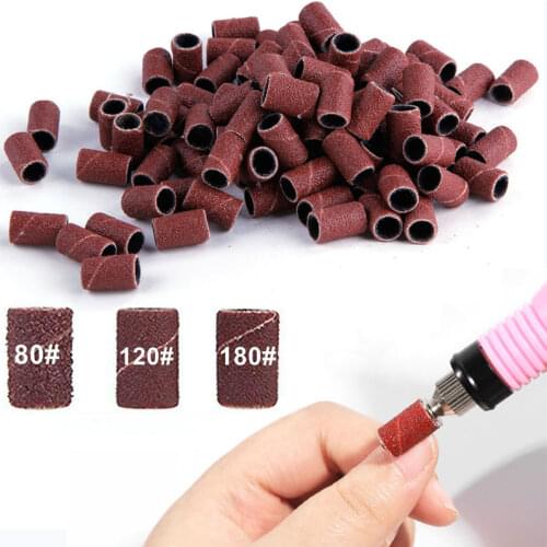 100Pcs/Set Sanding Bands Cutters For Milling Machine Manicure Nail Drill Bits For Milling Cutter Nail Bit Nail Art Tool