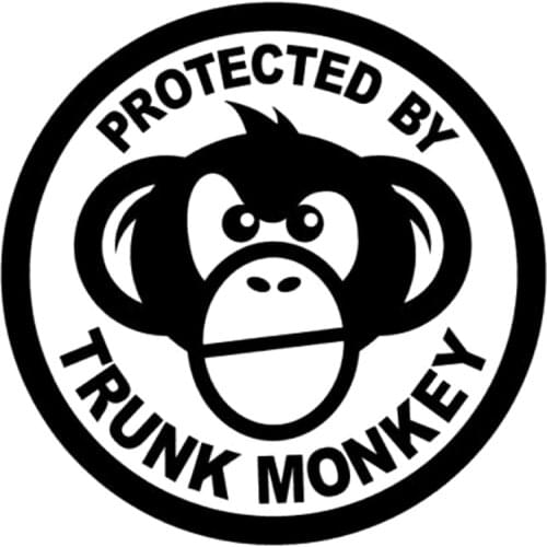 13.7cm*13.7cm Protected By Trunk Monkey Car Sticker Decor Vinyl Decal S4-0903