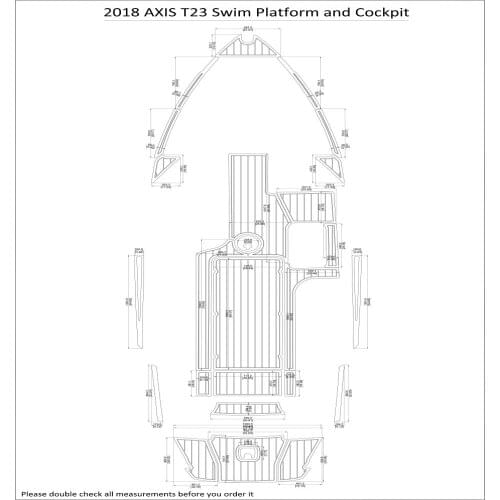 2018 Axis T23 Swim Step & Cockpit Pad Boat EVA Teak Decking 1/4" 6mm