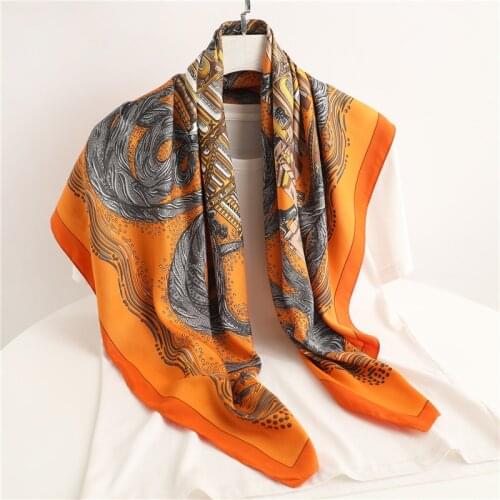 2021 Twill Summer Square Scarf For Women Hair Wrap Female Shawl Neckerchief Headscarf Design Headband Foulard Hijab Bandana