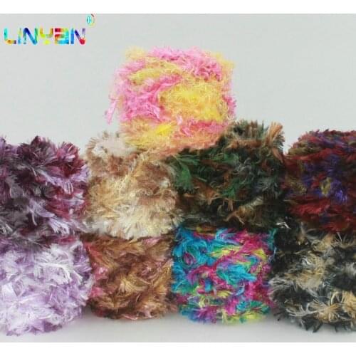 250g yarn for knitting Hand-woven line knit crochet Thick scarf knitting Coral fleece wiring Soft and smooth space dye t4