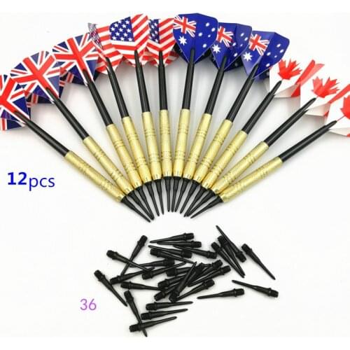 14g Safe Soft Darts 12 Electronic Darts + 36 Extra Darts Four Kind Nice Flights Set Plastic Tips Points Needle Replacement Darts