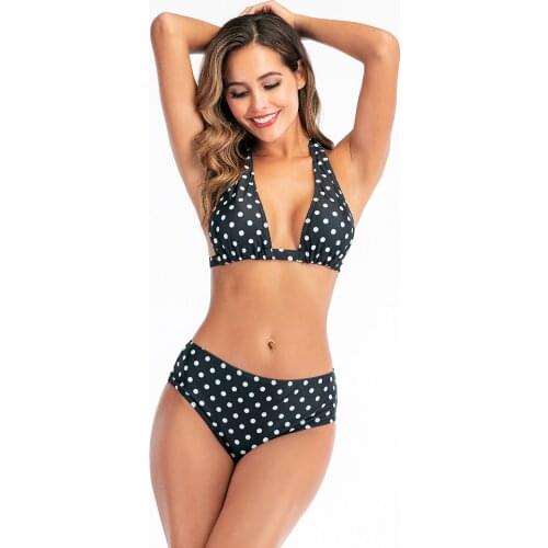 High Waist Split Bikini 2020 New Swimsuit European And American Fashion Sexy Ladies Swimwear Bikini 2 Piece Set Women