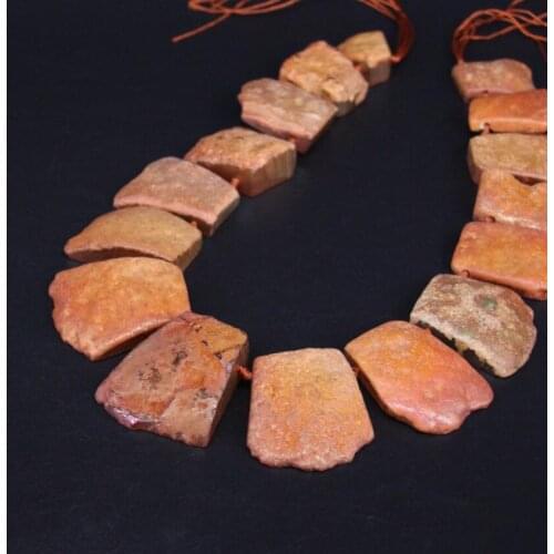 15.5"/strand Large Champagne Titanium Raw Agates Top Drilled Freeform Slab Nugget Beads,Gems Stone Slice Pendants Jewelry Making