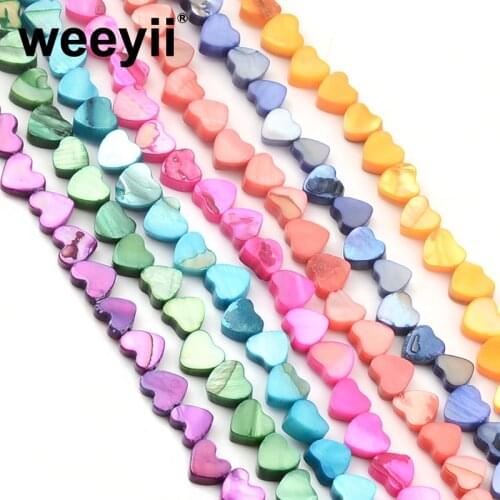 6mm Colorful Heart Natural Freshwater Shell Beads Charms For Jewelry Making Necklace Bracelet Earring DIY Accessories