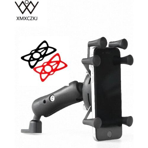 XMXCZKJ Motorcycle Bike MTB Bicycle Mobile Phone Grip Holder Mirror Rear View Mount For GPS Cellphone Holder Accessories