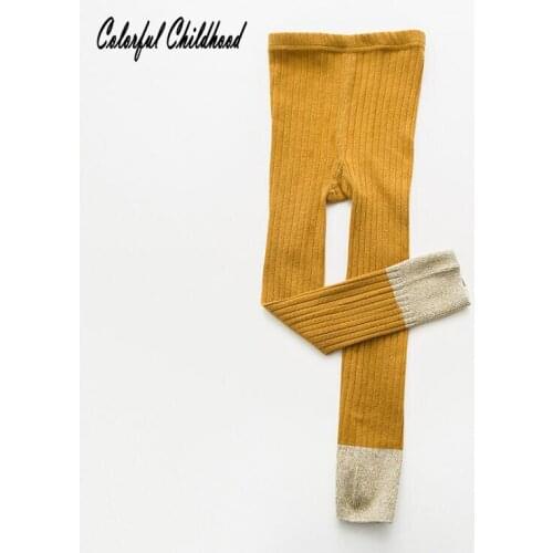 Kid Girls Socks Pure Cotton Double Needle Nine Point Pantyhose Little Girls Autumn Match Pantyhose Kid Soft Knitted Long Socks