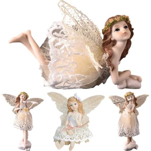 Europe Artificial Girls Fairy Garden Miniatures Lovely Resin Crafts Figurines For Girls Friends Gift Home Decoration
