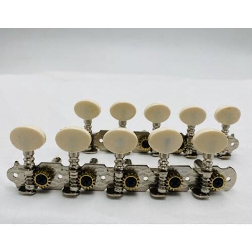 Machine Heads for 10 string Bajo Quinto and Charango String Guitar Chrome colored and white buttons