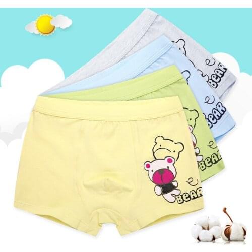 HANQIYAHULI 2 Pcs/lot Cartoon Bear Kids Boy Underwear For Baby Childrens Underpants Briefs Boys Underware Pants For 3-14 Y