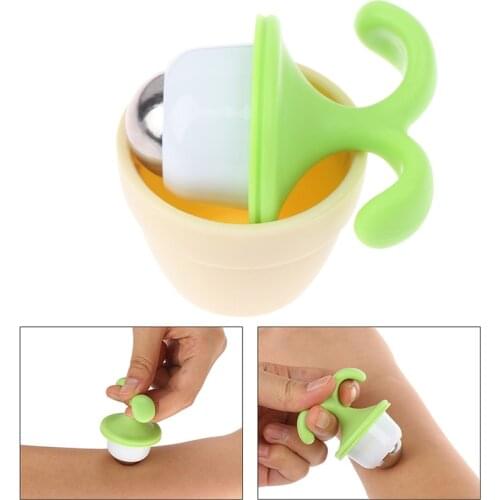 Relaxation Neck Foot Face Lift Beauty Tool Handheld Body Manual Massager Cute Mini Potted Plant Shaped Roller Ball Bead