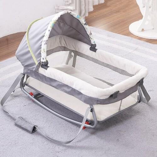 Baby Crib Cradle Is A Portable Pressure-proof Crib Bed Integrating Sleeping Basket, Cradle and Carrying Basket