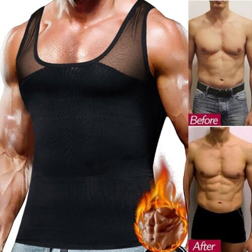 Fitness Shapewear Men For Belly Slimming Underwear Compression Shirt Waist Trainer Body Shaper Sauna Suit Hide Gynecomastia Tops