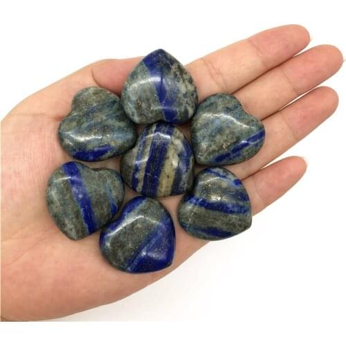 Beautiful 1/2pcs Natural Lapis Lazuli Heart Shaped Crystal Gemstone Healing Chakra Polished Natural Quartz Crystals