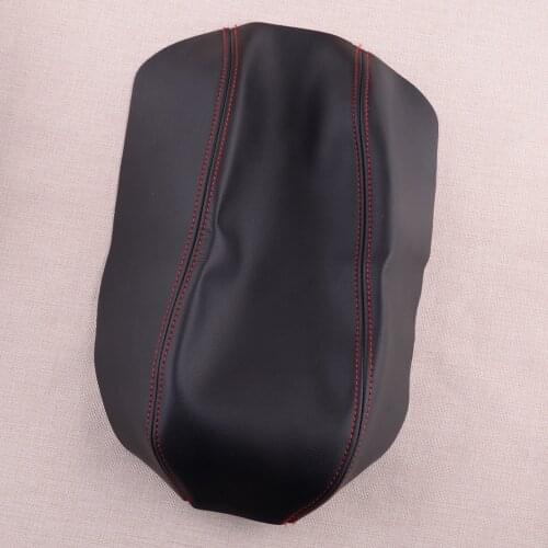 Red Sewing Car Microfiber Leather Center Console Armrest Lid Cover Trim Fit For Honda Civic 2006 2007 2008 2009 2010 2011