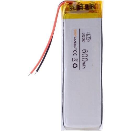 3.7V 600mAh Lithium Polymer LiPo Rechargeable Battery 502060 For Mp3 MP4 GPS bluetooth ebook power bank bluetooth speaker