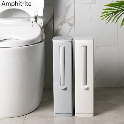 Small Trash Bin Toilet Brush Set Bath Plastic Waste Bin Trash Kitchen Trash Bin Paper Bin Household Cleaning Tools