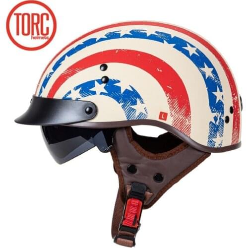 Skull design motorcycle helmet DOT approved half helelmet TORC T55 series motobike helmet for adults mand and woman