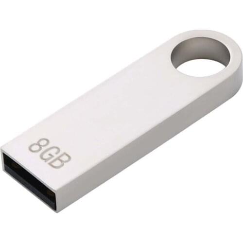 New Metal Memoria USB Flash Drive 8GB Pendrive Pen Drive USB2.0 Waterproof Silver U Disk Memoria Cel Usb Stick Key Gift