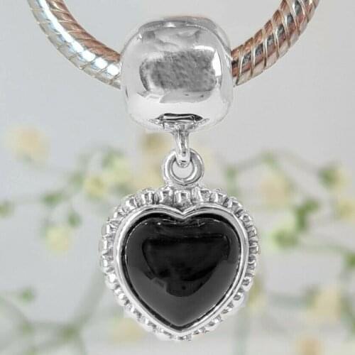 Original Black Mi Amor Onyx Clip Stopper Pendant Beads Fit 925 Sterling Silver Bead Charm Europe Bracelet Bangle Diy Jewelry