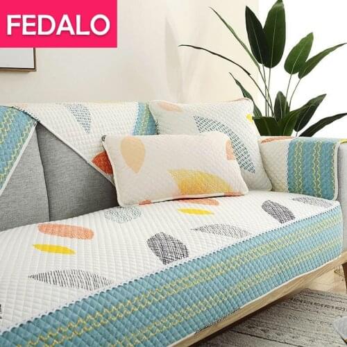 Sofa cushion simple modern full cover cotton fabric four seasons universal non-slip cushion summer European style sofa cover
