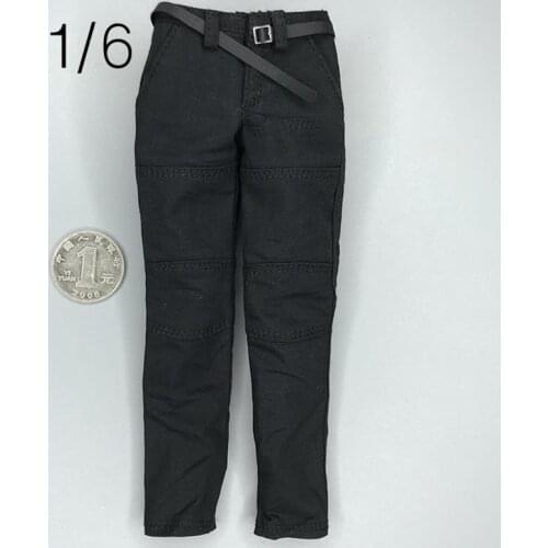 Hot Sales 1/6th Asmus Toys Devil Of May Cry Demon Hunter Nero Black Pants With Belt For Usual Doll Soldier Accessories