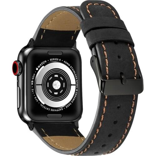 Genuine Leather Watch Band for Apple Watch 6 5 4 3 2 1 SE Band Strap 44mm 40mm 42mm 38mm Bracelet Wristband for iWatch Belt