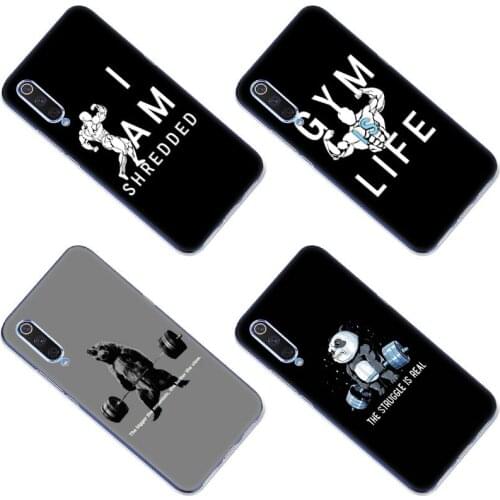 Bodybuilding Gym Fitness Silicone Case for Xiaomi Mi POCO X3 NFC M2 X2 9SE 9T CC9 E A3 Note 10 Lite 10 ULTRA F2 Pro Soft Cover