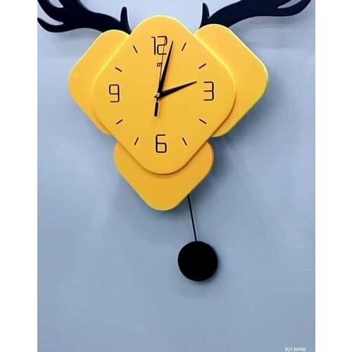 Nordic deer head clock wall clock living room home creative fashion personalized wall watch modern simple quiet decorative clock