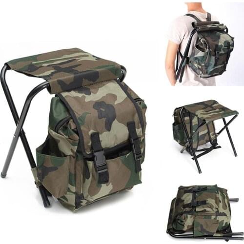 Foldable Fishing Chair Backpack Portable Equipment Bag Folding Chair Picnic Outdoor Camping Chair Seat Hiking
