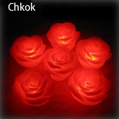 New romantic and changeable LED rose flower candle night light party wedding decoration wedding fruit plate decoration light