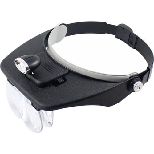 LED Lamp Headset Magnifying Glass Head Light Jeweler Magnifier Loupe Headband Magnifying Glasses For Reading Repairing