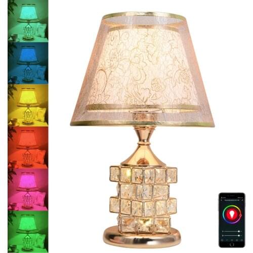 WiFi Smart Table Lamp APP Remote Control Crystal Table Desk Lamp A Smart tuya Bulb Included Work with Alexa And Google Home