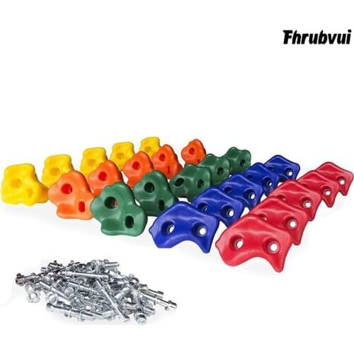 10 pcs Rock Wall Climbing Holds for kids Indoor and Outdoor Playground Play Set Slide Accessories with Mounting Hardware