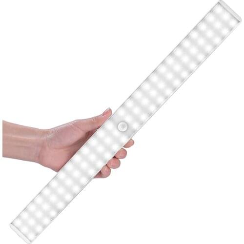 USB Rechargeable 88 LED Motion Sensor Closet Light Wireless Under Cabinet Light Stick-Anywhere Bar Light for Stairs Hallway