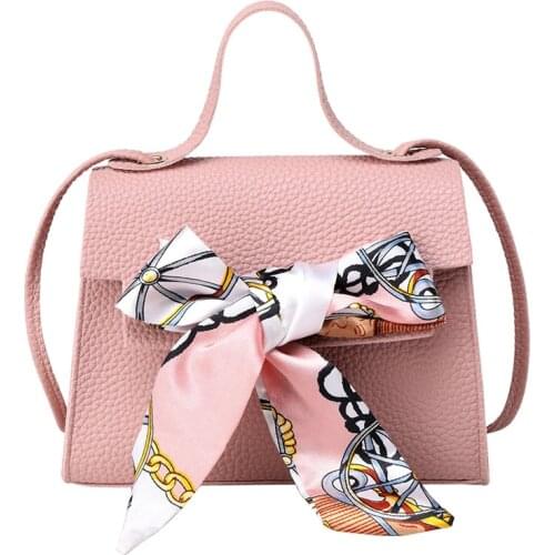 Women Casual Handbag flap bag Messenger Lady Shoulders Bag PU leather Purse Shiny Bow Messenger Bag Lady Exquisite Crossbody Bag