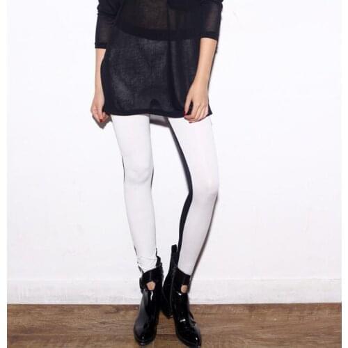 Babbytoro Women Leggings 2020 Modal Cotton White Black Two Toned Patch Stich Leggings Pants Plus Size 7XL 6XL 5XL Leggins Pants