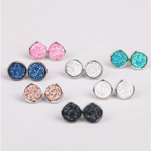 Natural Stone Opal Stud Earrings For Women Starry Sky Earring Stainless Steel Earring Earings Jewelry